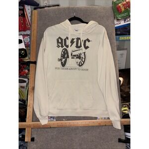 ACDC Sweater Long Sleeve Graphic Concert Hoodie "For Those About To Rock" Large